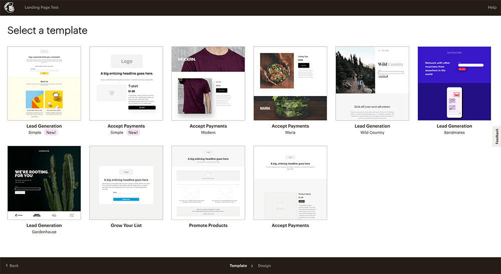 Mailchimp Landing Pages